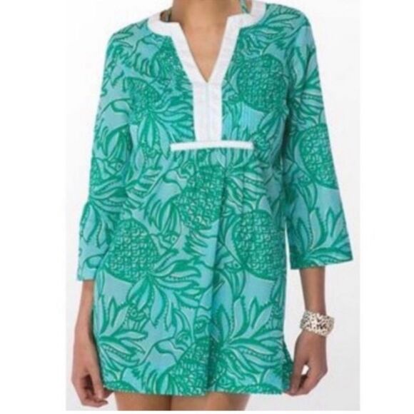 LILLY PULITZER Dylan Tunic Top Toucan Tango Teal Women’s Size Small - Picture 1 of 7